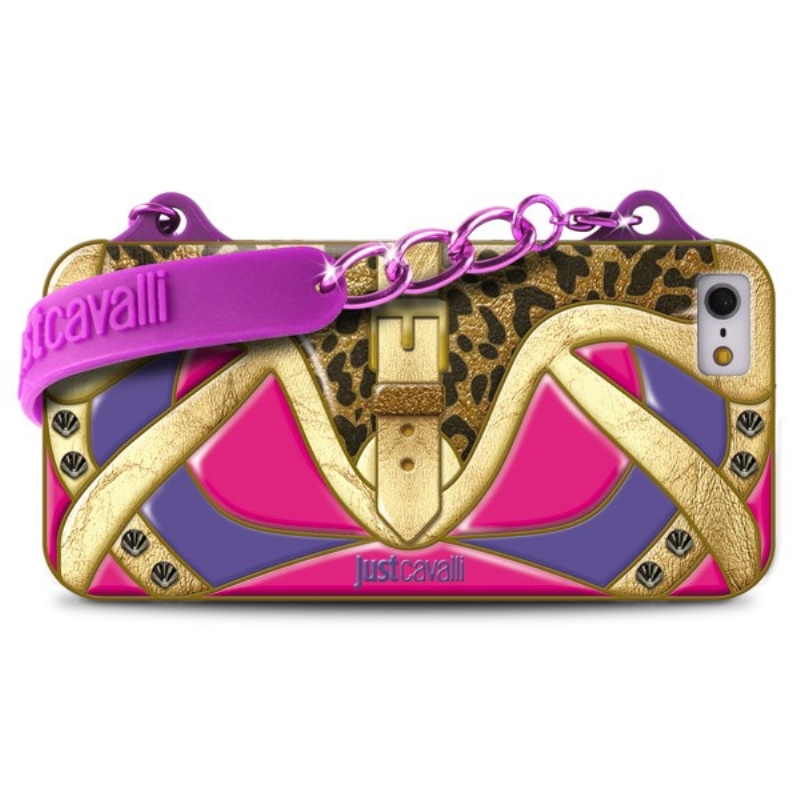 PURO Custodia cover a libro per iPhone 5 Just Cavalli Clutch